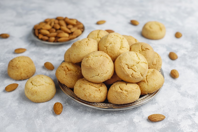 healthy-homemade-almond-cookies-concrete-top-view